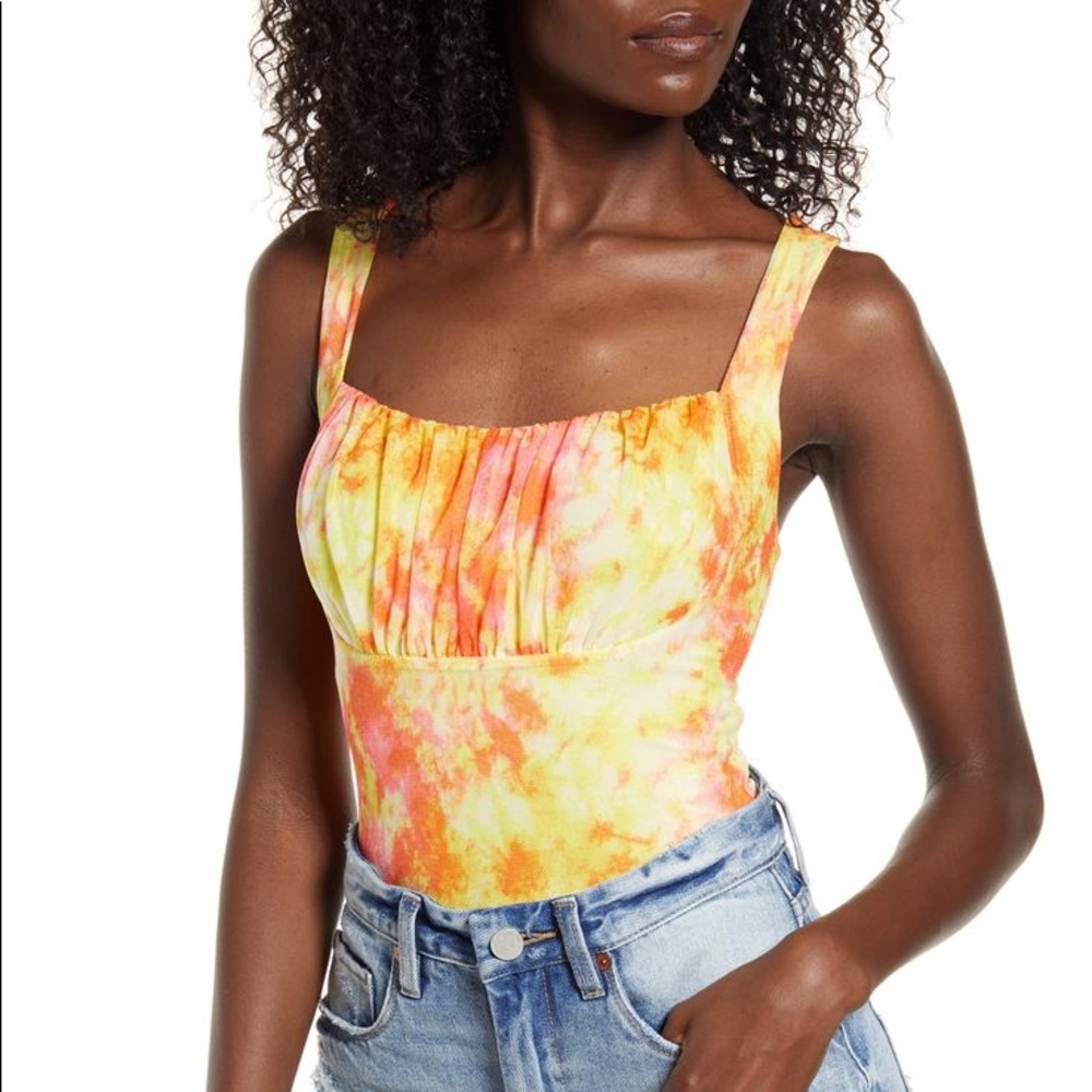 Leith Square Neck Ruched Bodysuit | L